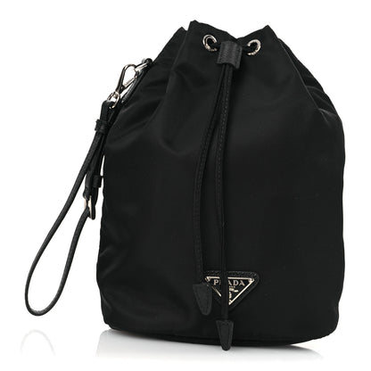 Prada Re-Nylon Vela Drawstring Wristlet Pouch Black 1 of 11