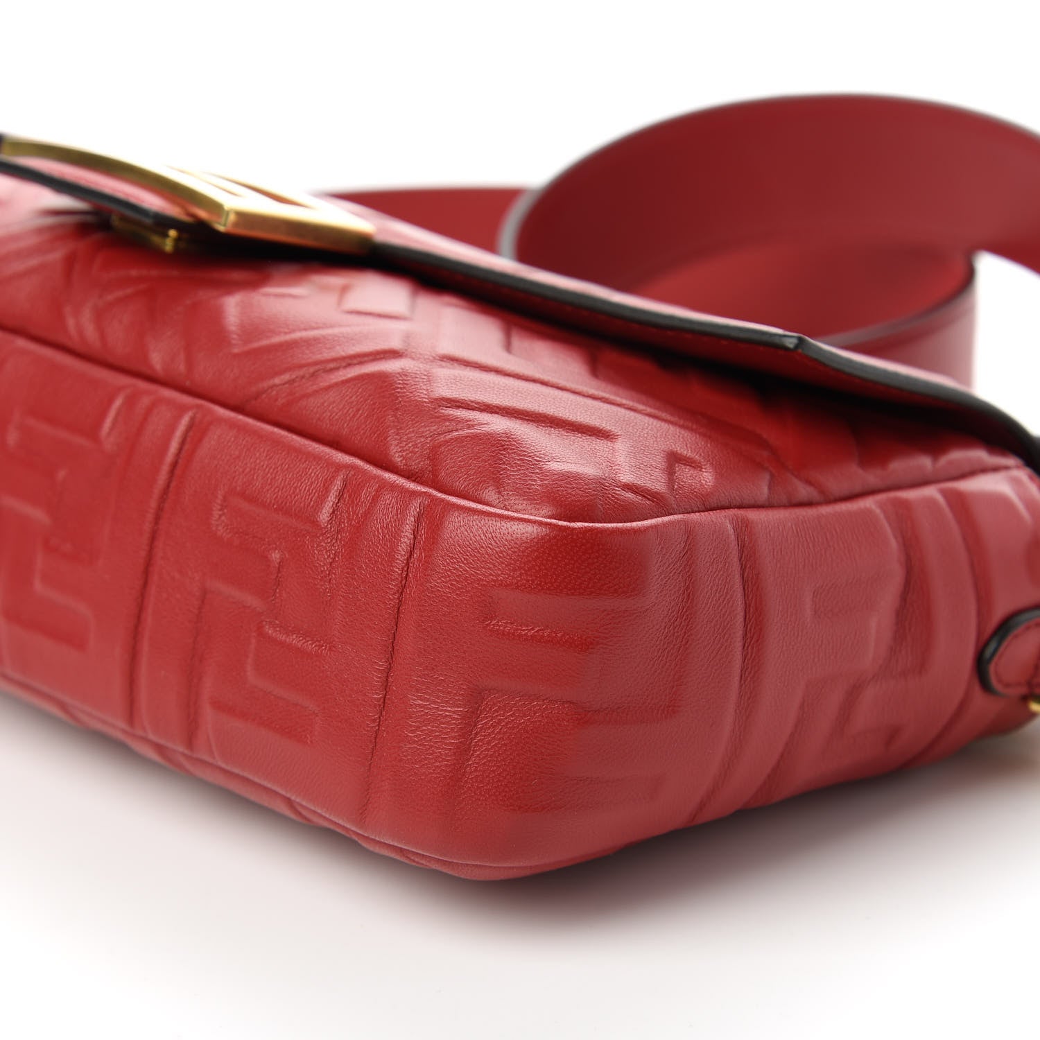 Fendi Nappa FF 1974 Embossed Baguette Fragola 7 of 10