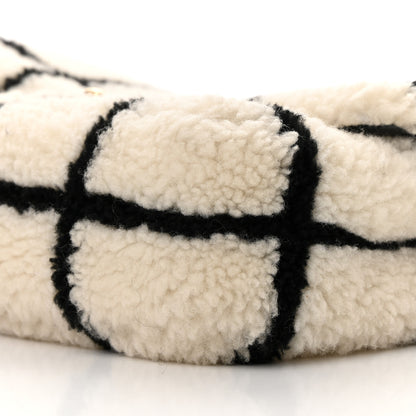 Chanel Shearling Lambskin Large Fluffy Tartan Single Flap White Black 10 of 13