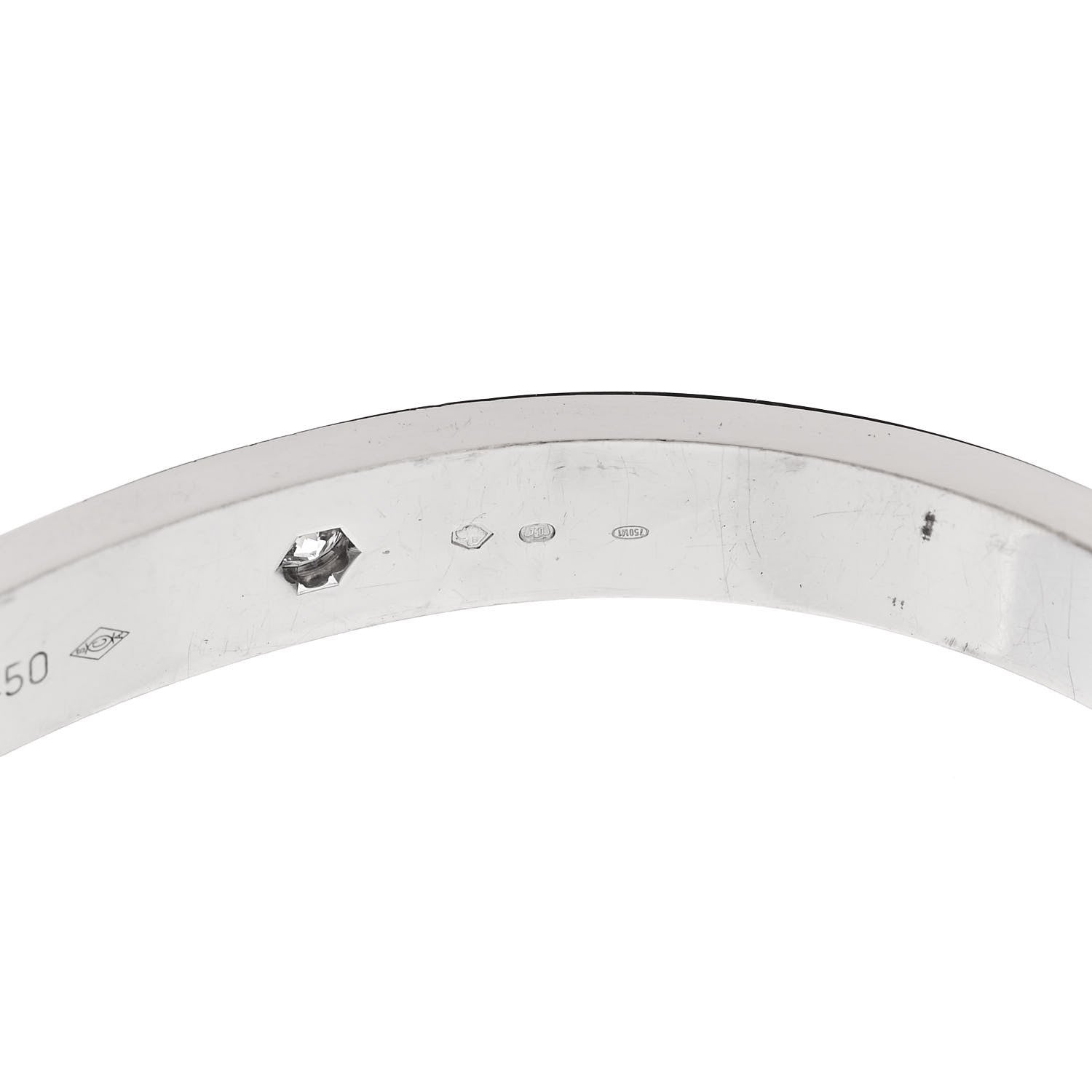 Cartier 18K White Gold 4 Diamond Love Bracelet 16 5 of 9