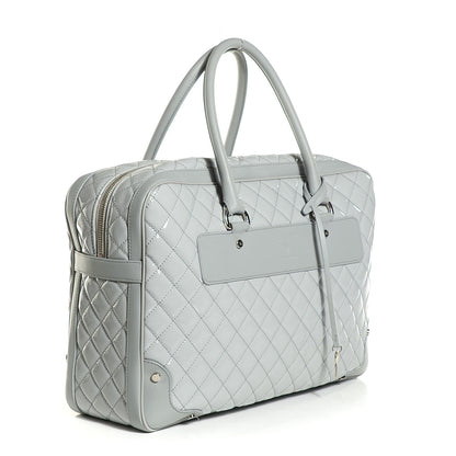 Chanel Vinyl Calfskin Viaggio Travel Bag Light Grey 3 of 8