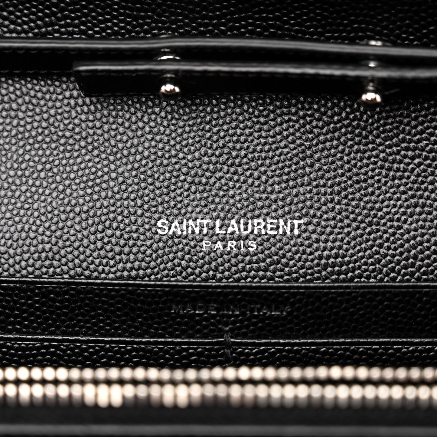 Grain De Poudre Matelasse Chevron Monogram Chain Wallet Black