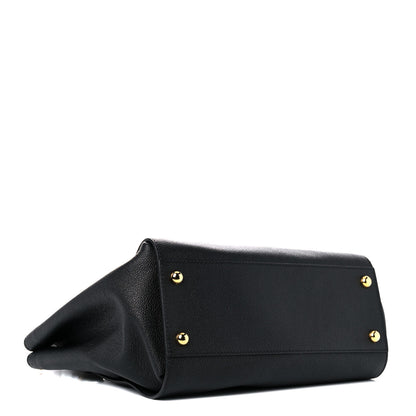 Burberry Soft Grain Calfskin Medium Buckle Tote Black 5 of 10