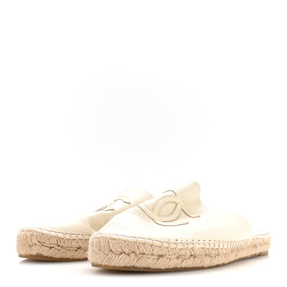 Chanel Calfskin CC Espadrille Mules 40 Ivory 4 of 8