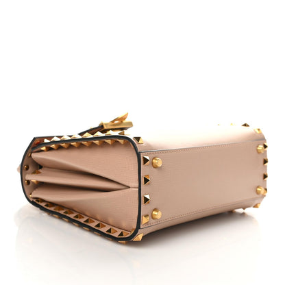 Valentino Garavani Grainy Calfskin Small Rockstud Alcove Top-Handle Flap Bag Rose Cannelle 3 of 8
