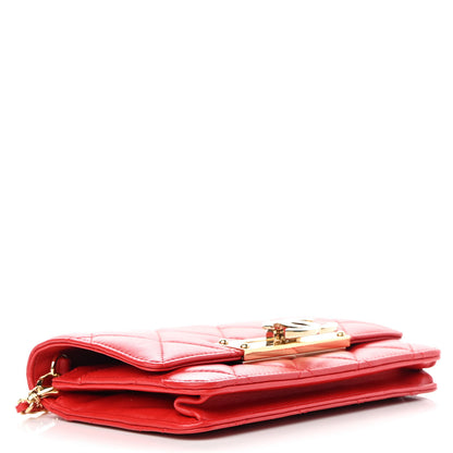 Chanel Lambskin Quilted Golden Class Wallet on Chain WOC Red 4 of 12