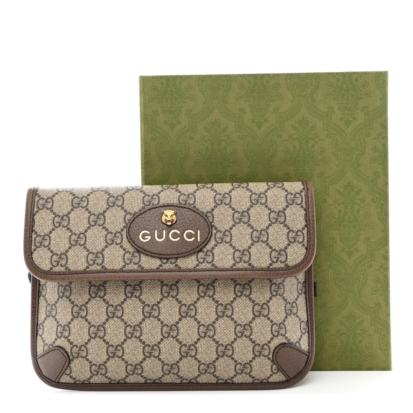 GG Supreme Monogram Neo Vintage Web Belt Bag Brown