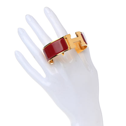 Hermes Enamel Wide Clic Clac H Bracelet PM China Red 2 of 6