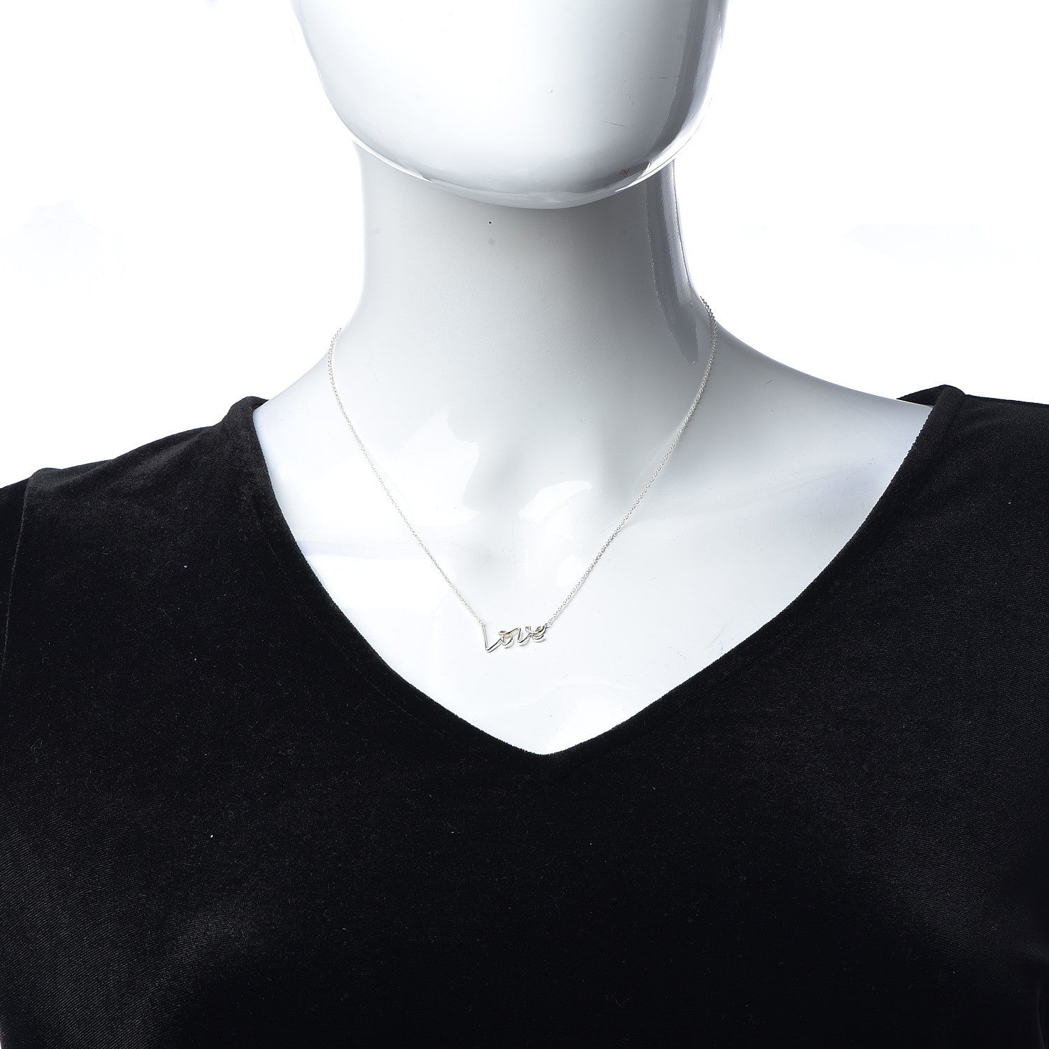 Tiffany Sterling Silver Paloma Picasso Graffiti Love Pendant Necklace 2 of 7