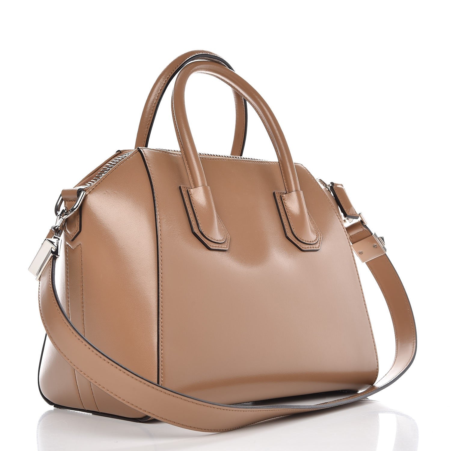 Givenchy Shiny Lord Calfskin Small Antigona Dark Beige 4 of 10