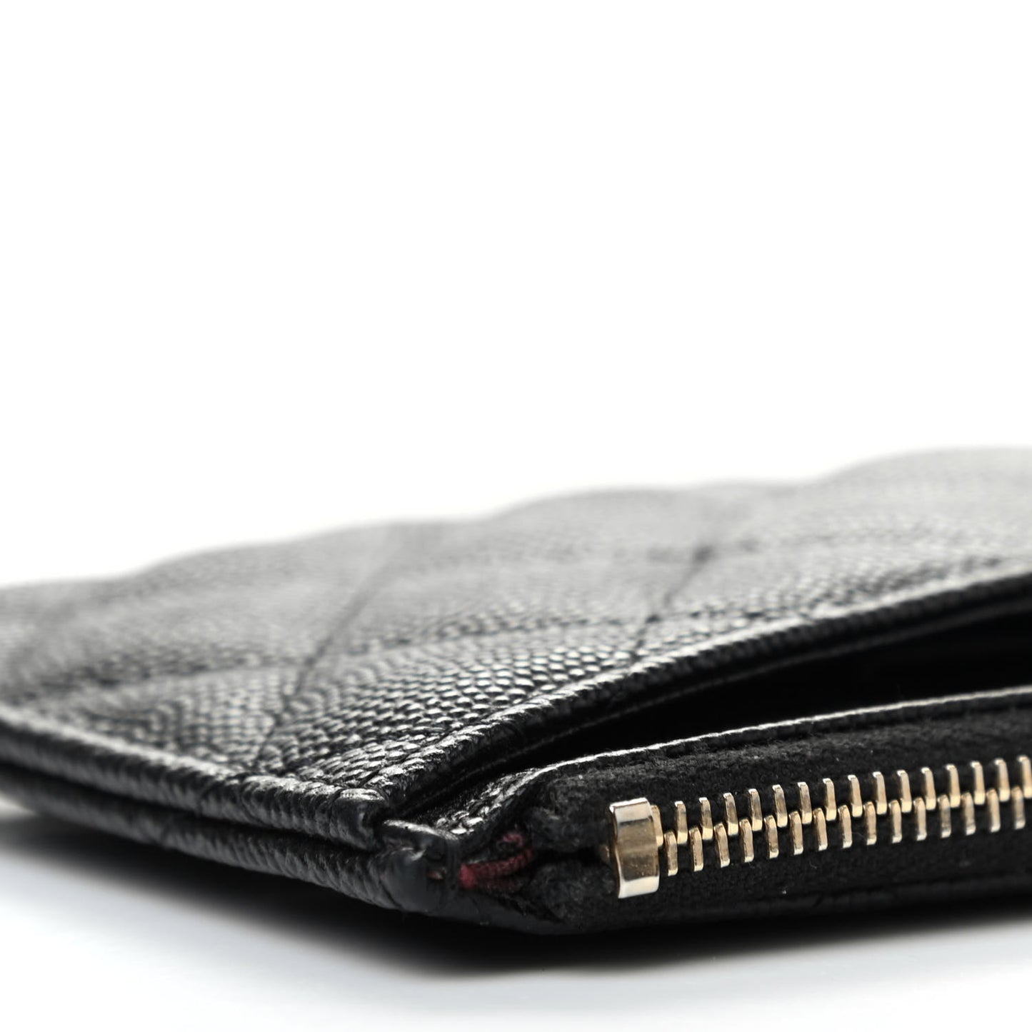 Caviar Quilted Classic Zip Pouch Black