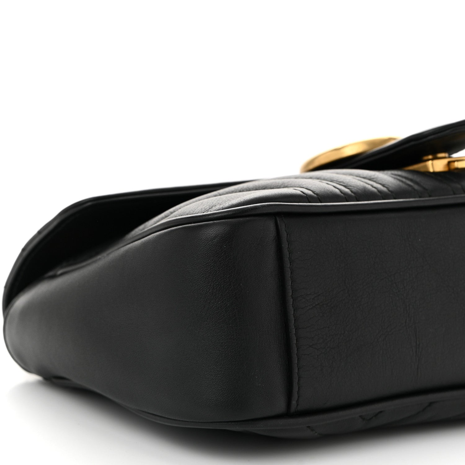 Gucci Calfskin Matelasse Small GG Marmont Shoulder Bag Black 9 of 10
