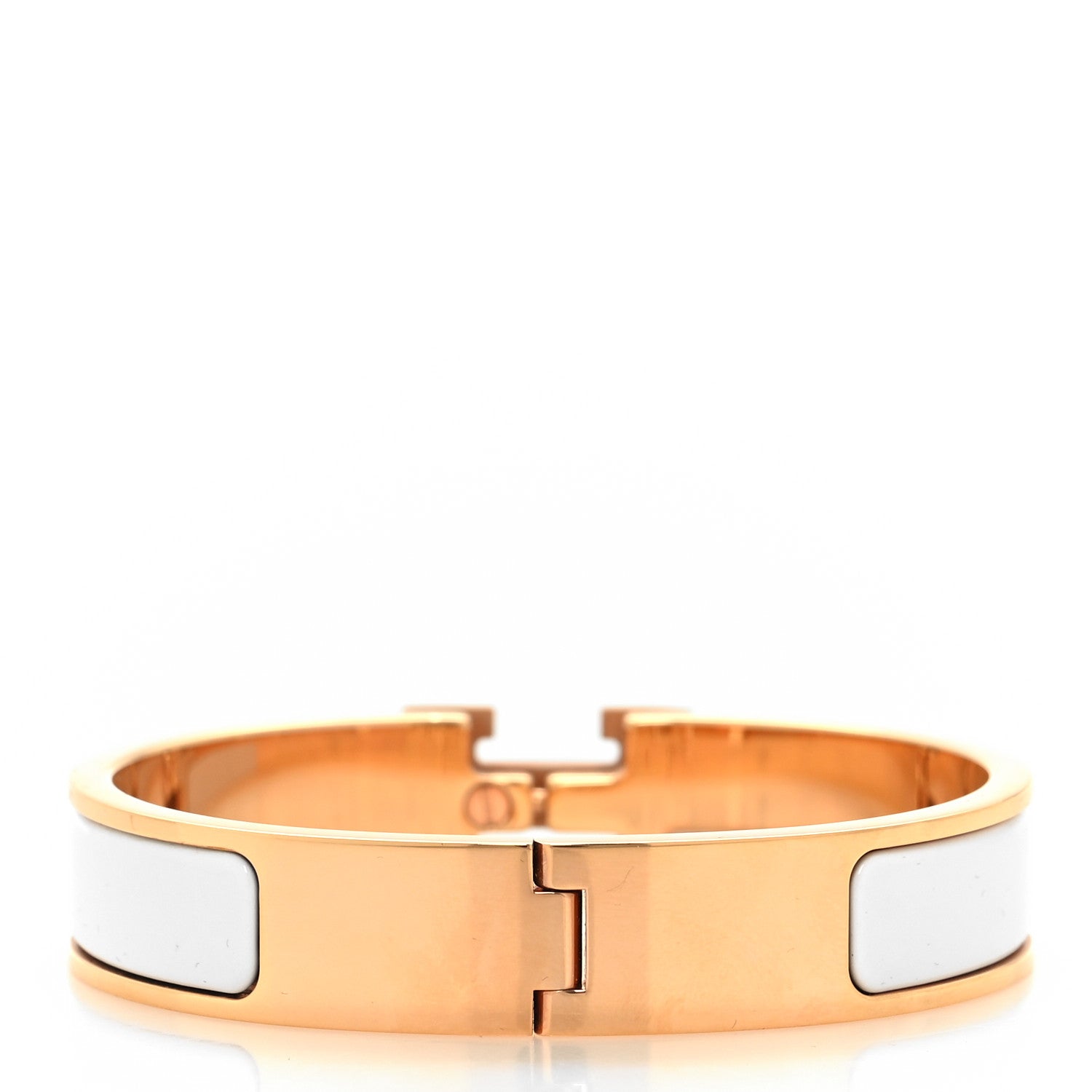 Hermes Enamel Narrow Clic Clac H Bracelet GM White 3 of 5