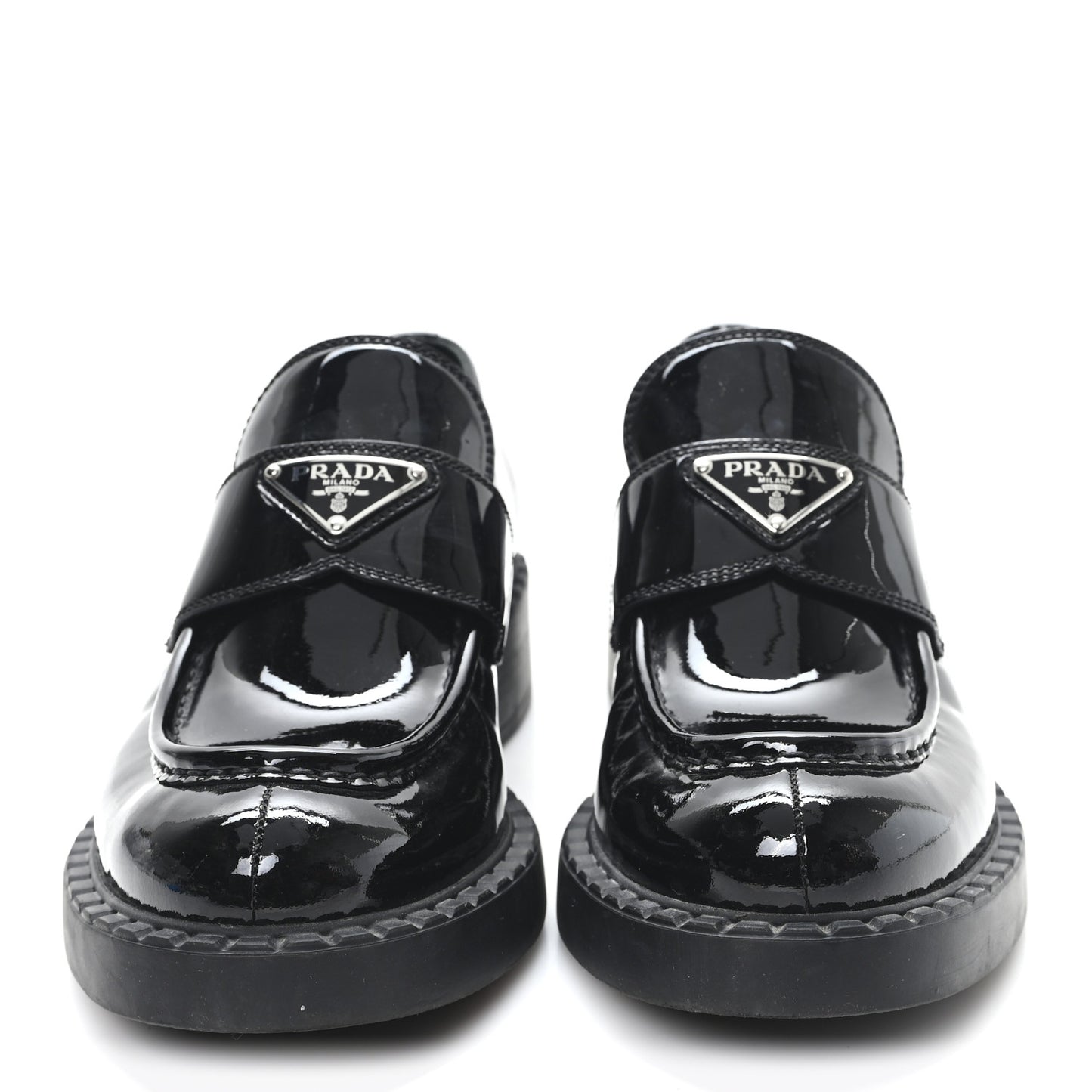 Vernice Triangle 50mm Loafers 39.5 Black