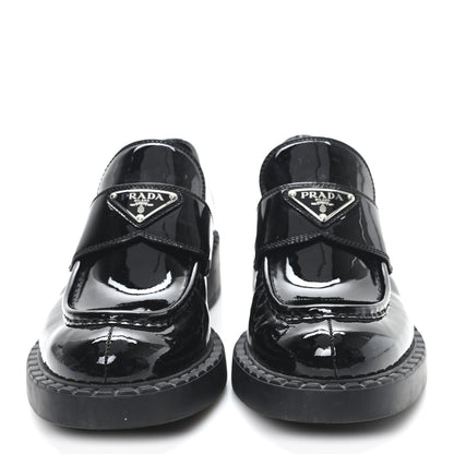 Prada Vernice Triangle 50mm Loafers 39.5 Black 3 of 10