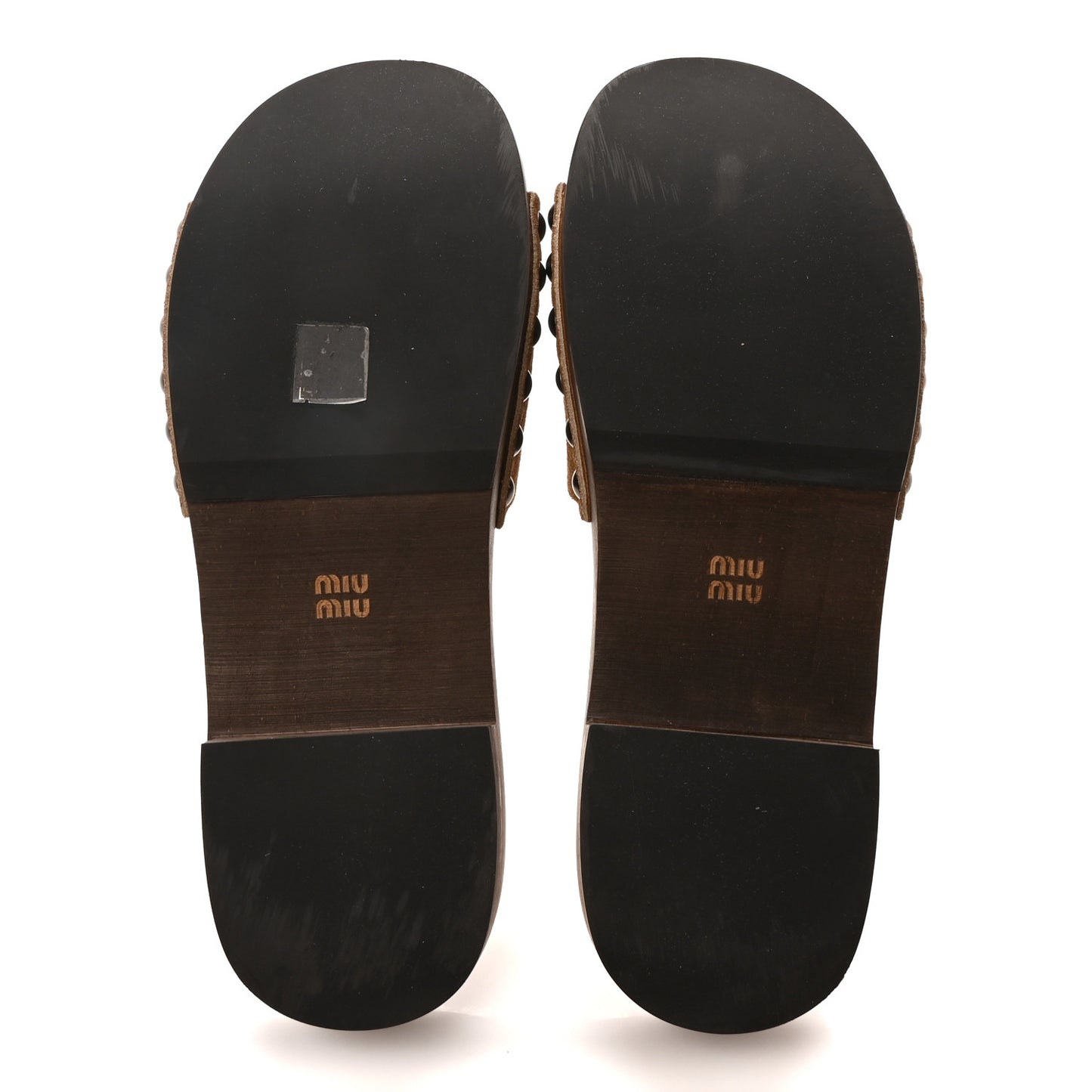 Suede Logo Slide Clogs 38 Cannella
