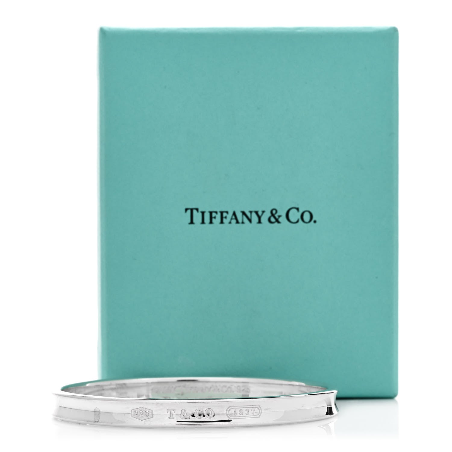 Tiffany Sterling Silver Narrow 1837 Bangle Bracelet 4 of 4