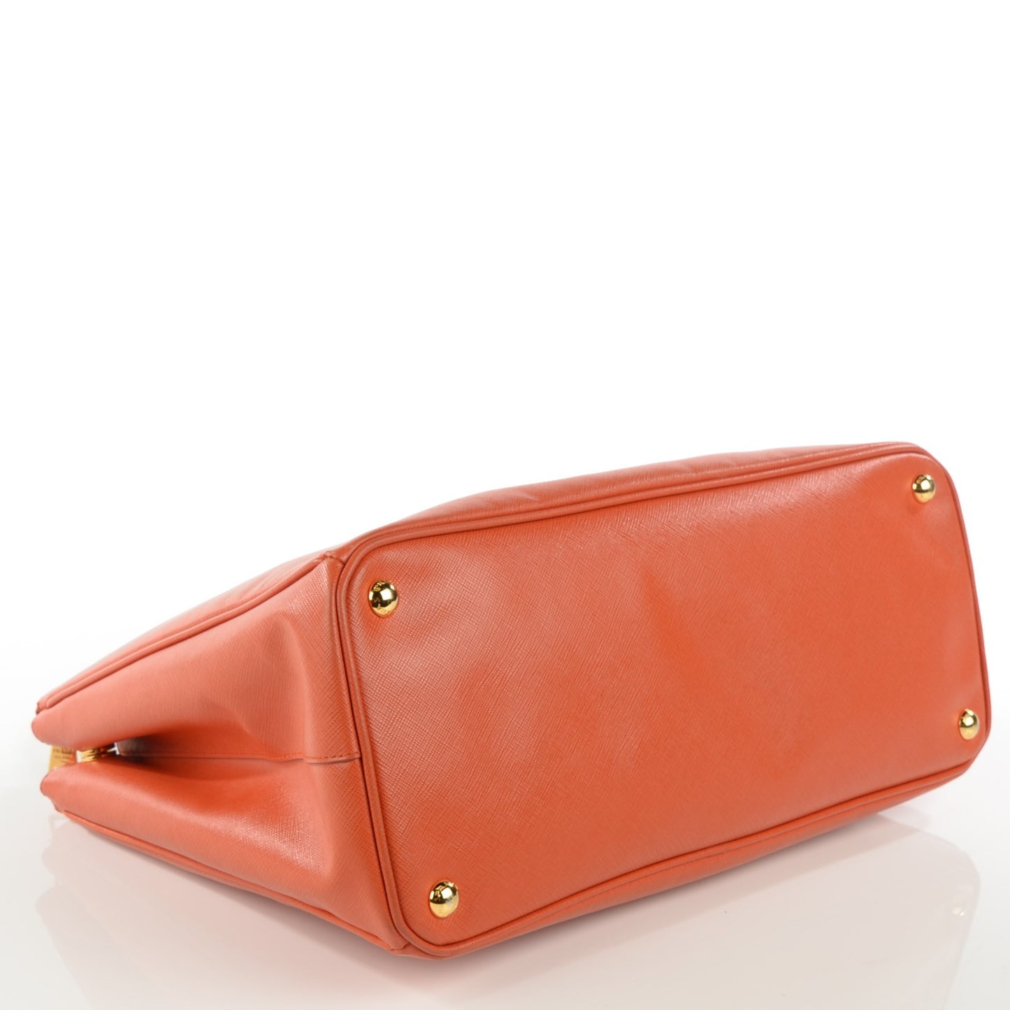 Saffiano Large Galleria Double Zip Tote Papaya