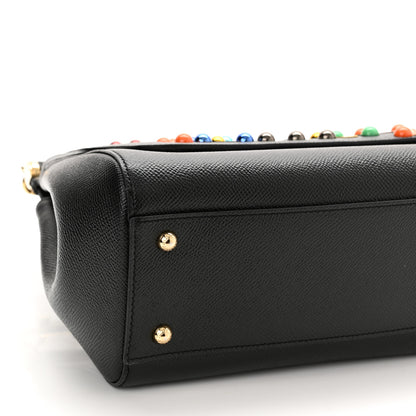 Dolce & Gabbana Dauphine Medium DG Family Patch Miss Sicily Satchel Black 9 of 11