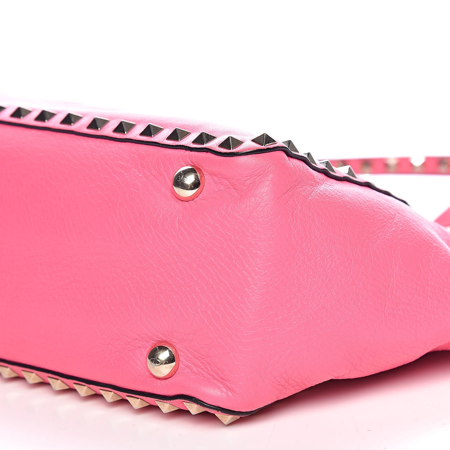 Vitello Small Rockstud Tote Fuxia Fluo