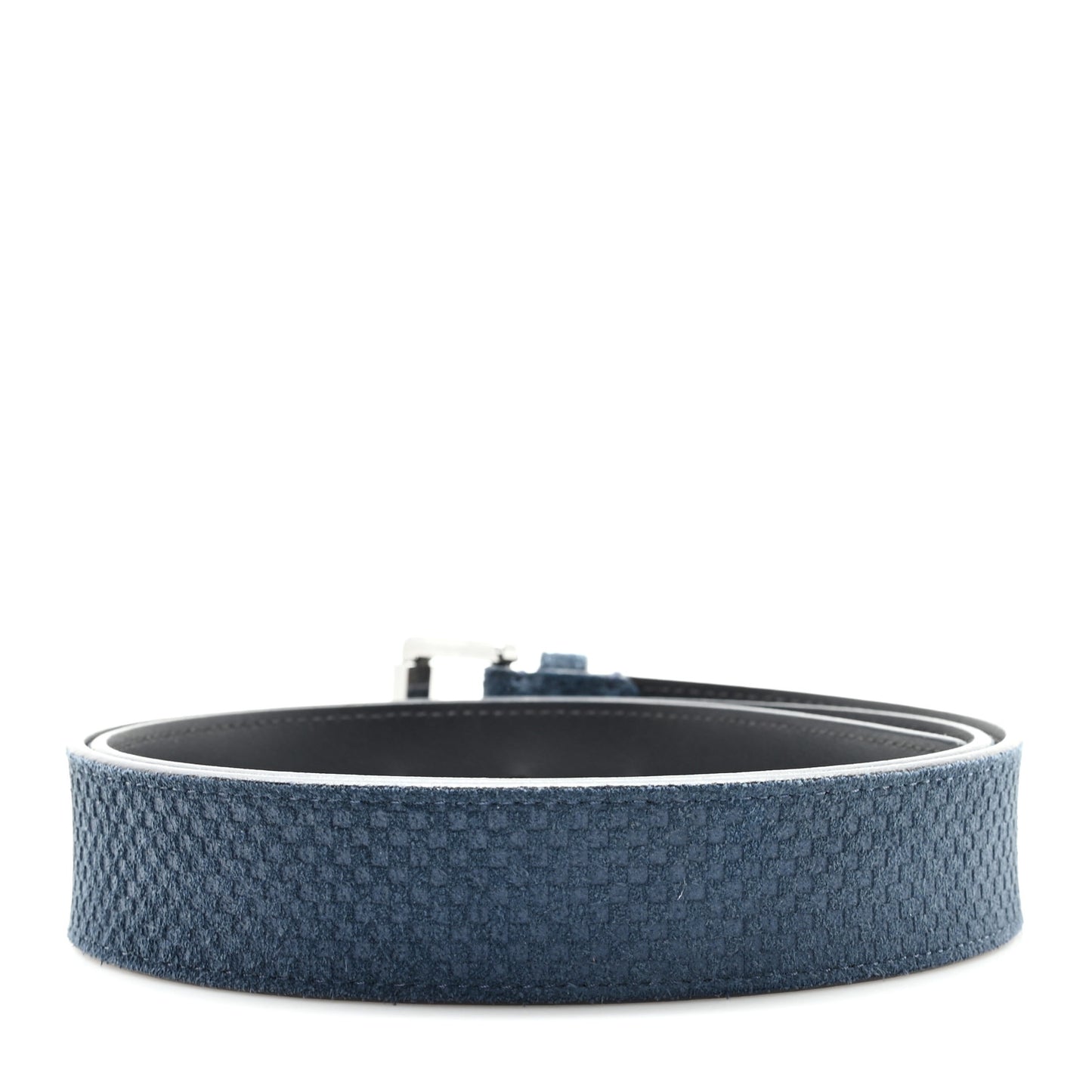 Suede Calfskin Mini Damier 40mm Belt 100 40 Blue
