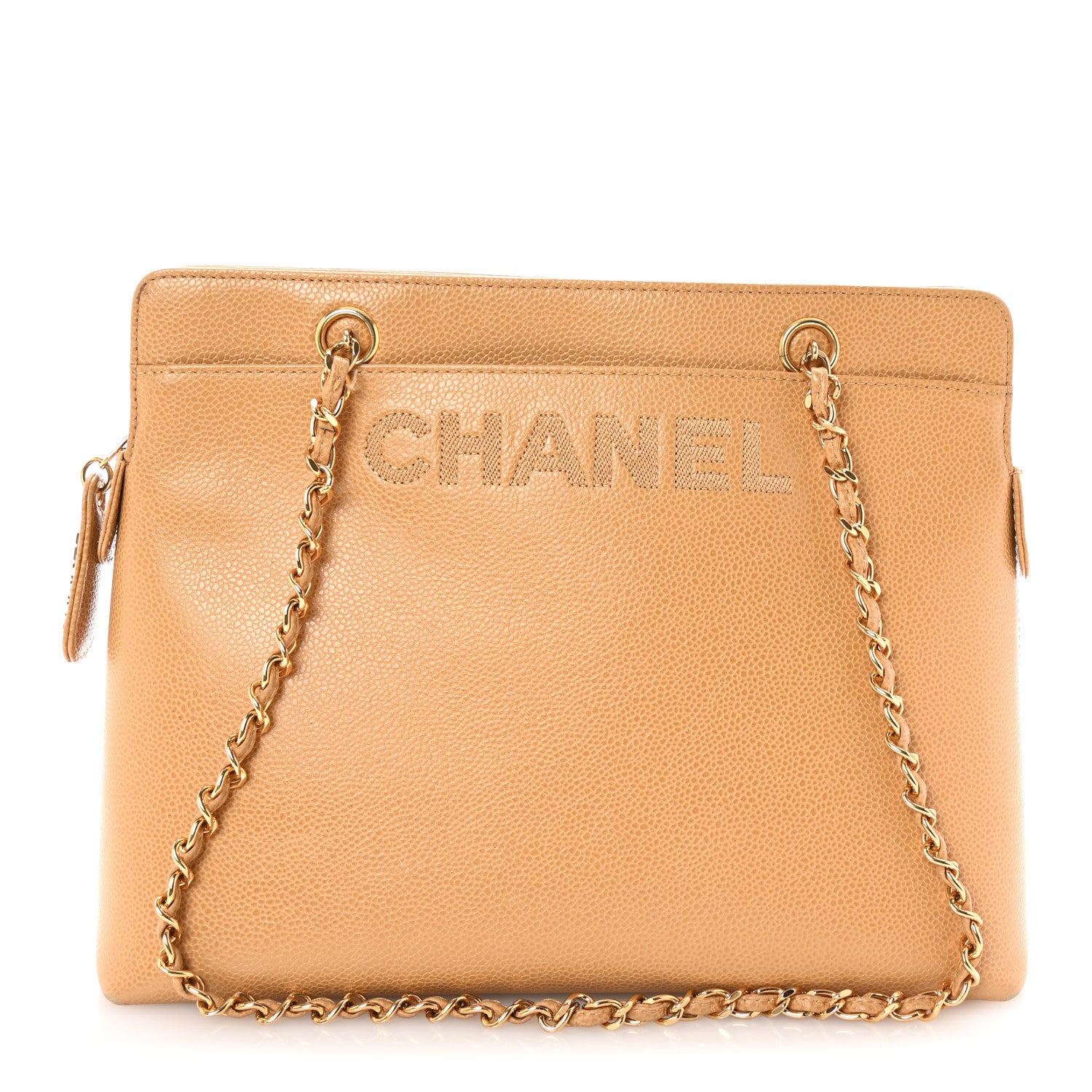 Chanel Caviar Shoulder Bag Beige 1 of 10
