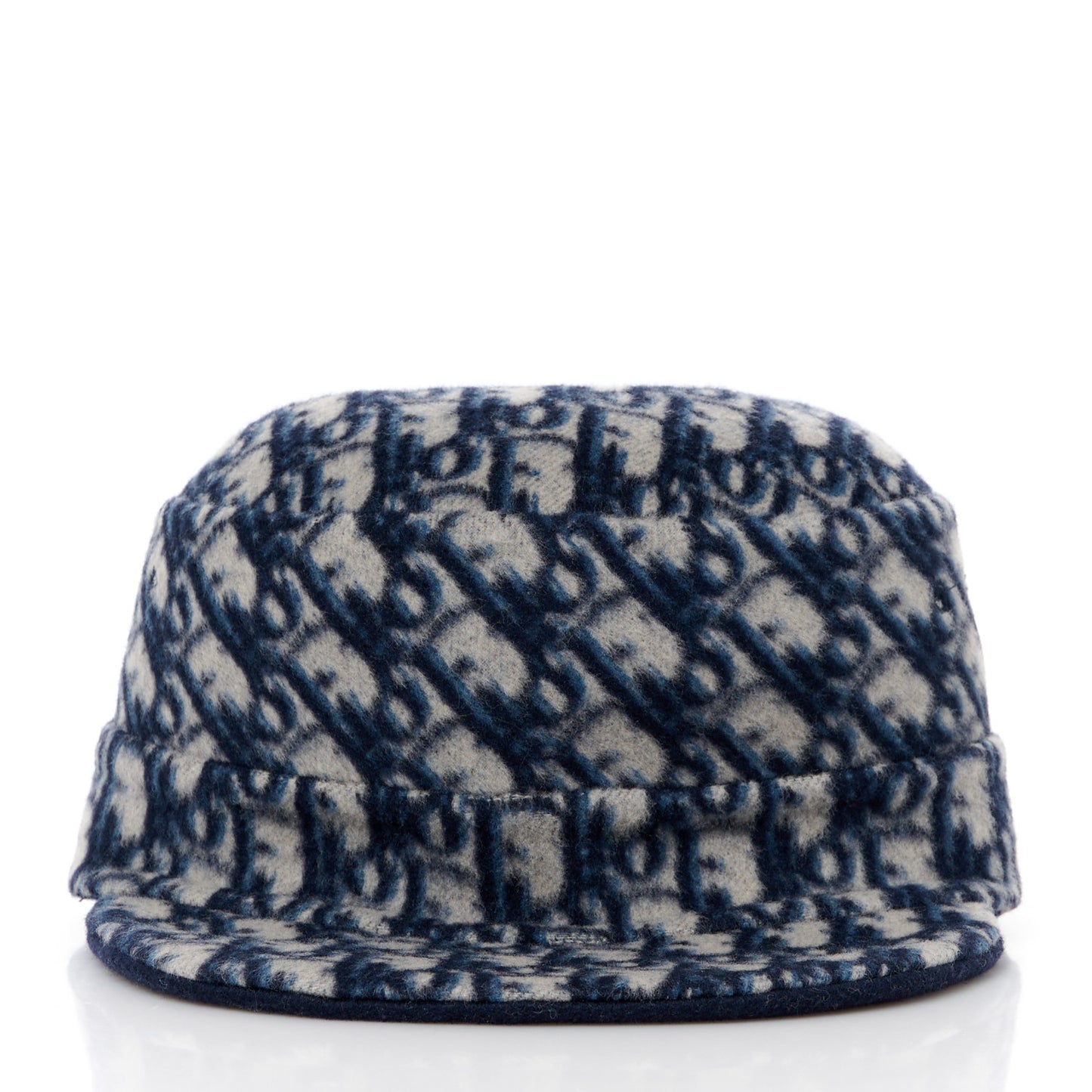 Wool Oblique Reversible Chic Military Cap 57 Blue
