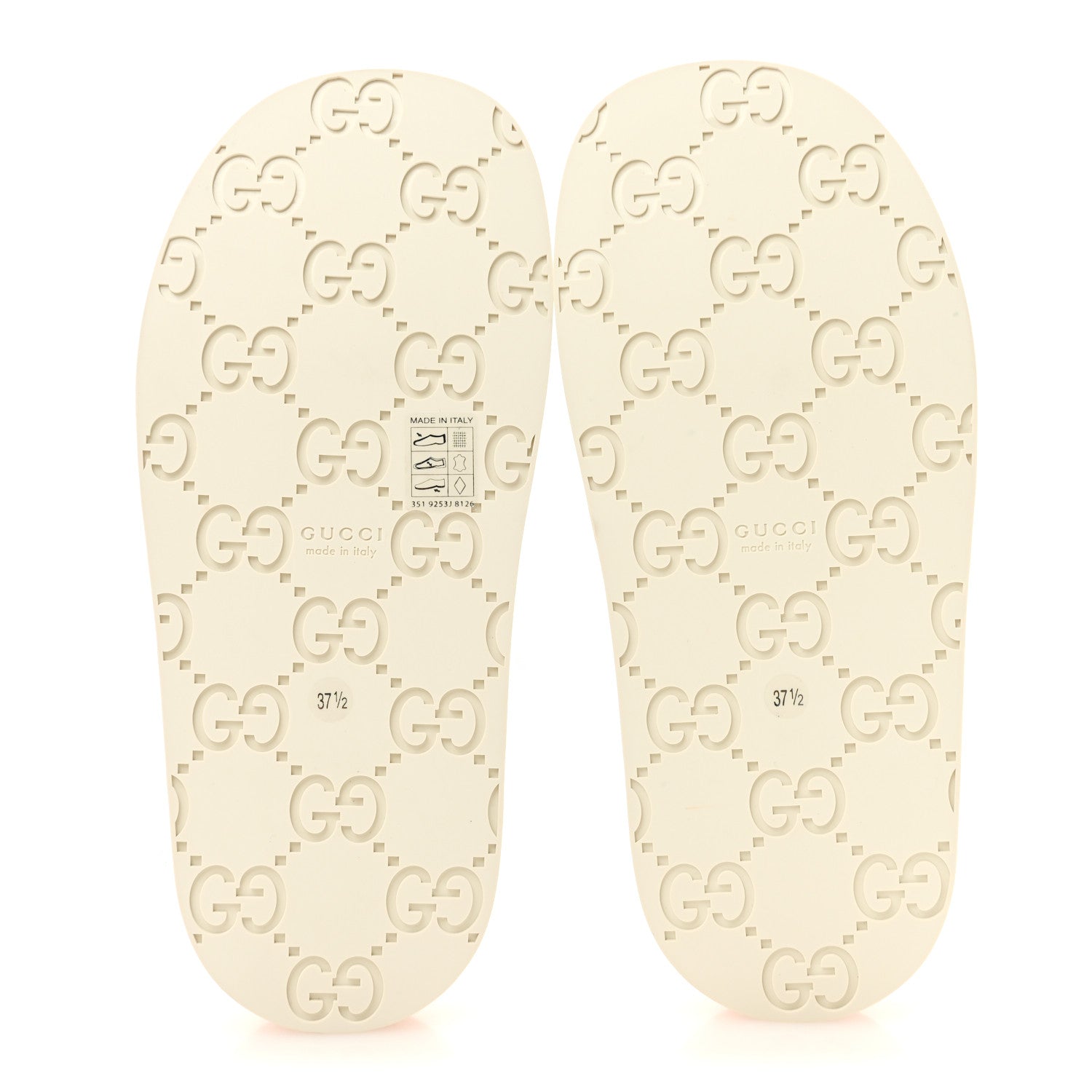 Gucci Monogram GG Calfskin Angelina Platform 55mm Slide Sandals 37.5 Rose Dust 6 of 10