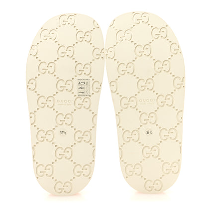 Gucci Monogram GG Calfskin Angelina Platform 55mm Slide Sandals 37.5 Rose Dust 6 of 10