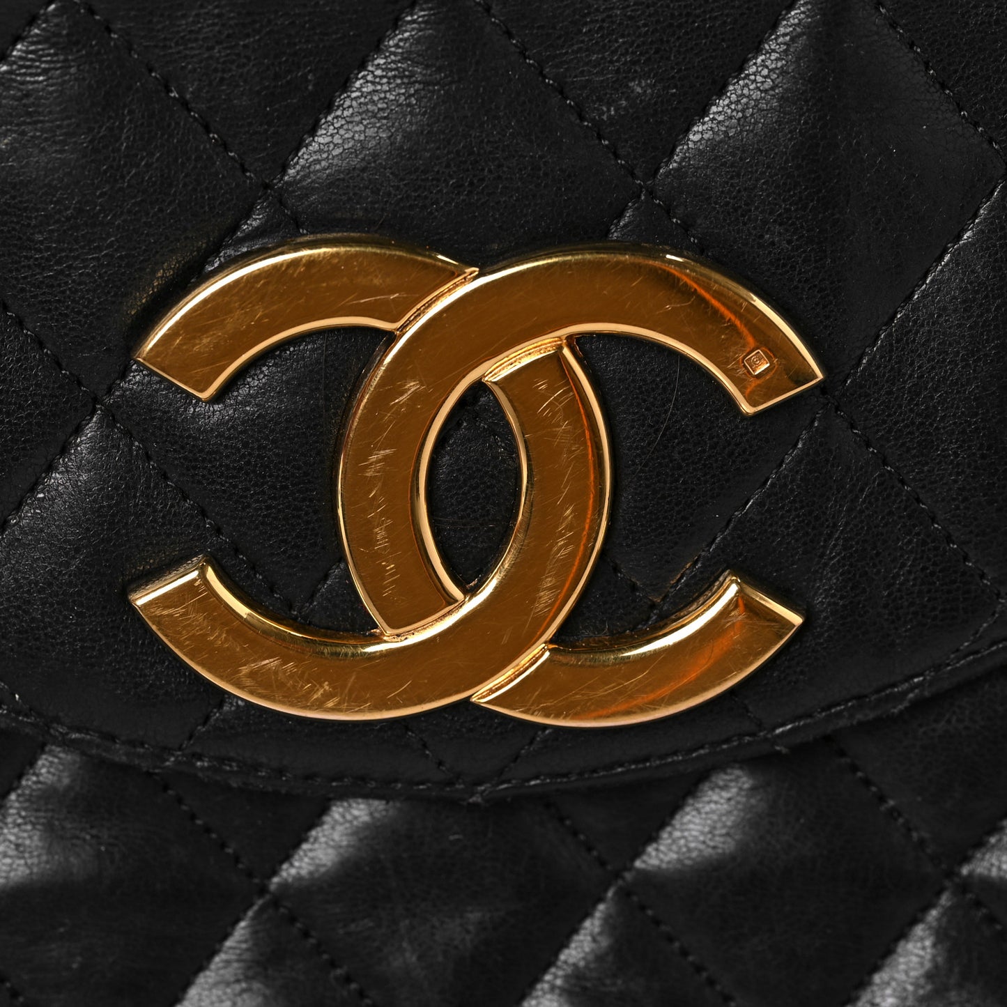 Lambskin Quilted Small Single Flap Black