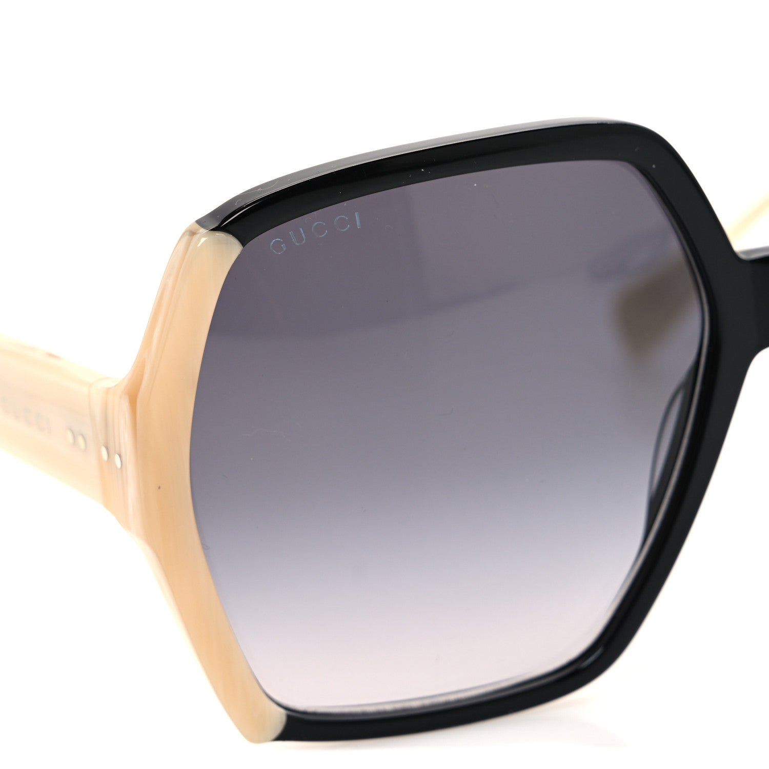 Gucci Acetate Square Frame Sunglasses GG1065S Black Beige 7 of 8