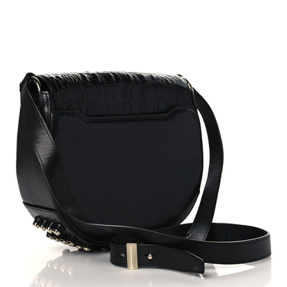 Alexander Wang Calfskin Crocodile Embossed Small Lia Sling Black Pale Gold Hardware 3 of 13