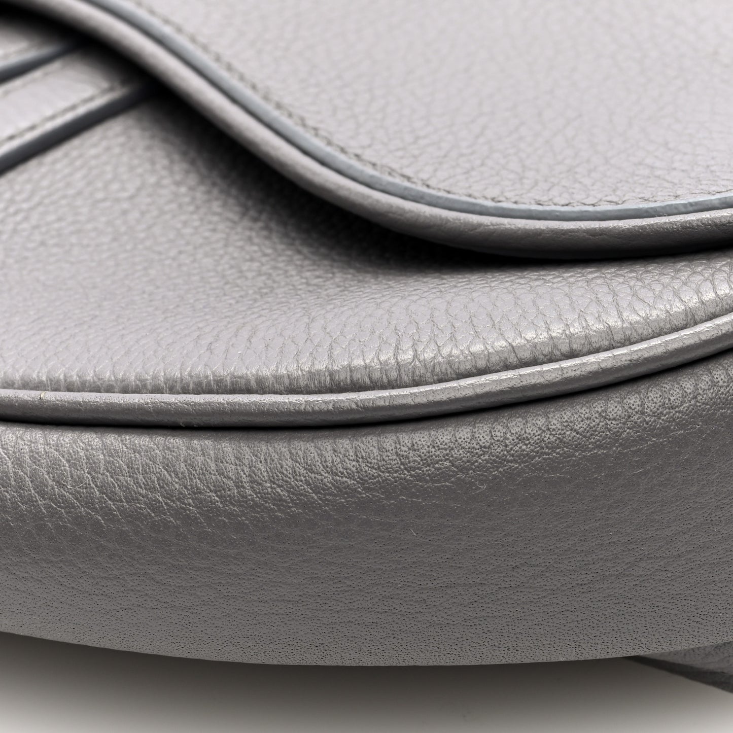 Grained Calfskin Mens Saddle Bag Grey