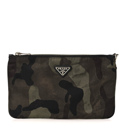 Prada Tessuto Nylon Saffiano Wristlet Mimetico 1 of 9