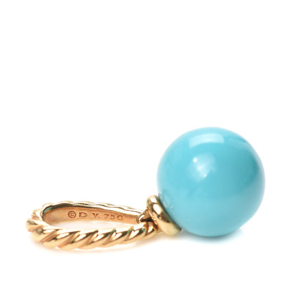 David Yurman 18K Yellow Gold Turquoise Solari Drop Pendant 3 of 3