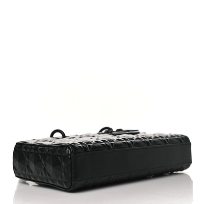 Christian Dior Calfskin Cannage Diamond Lady D-Joy Black 4 of 8