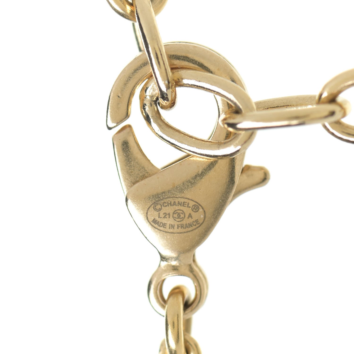 Chanel Crystal Pearl Necklace Gold 6 of 6
