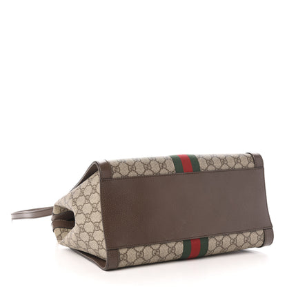 Gucci GG Supreme Monogram Web Medium Ophidia Tote Bag Brown 4 of 11