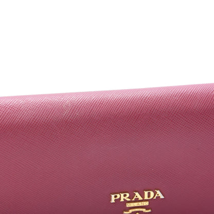 Prada Saffiano Metal Continental Flap Wallet Peonia 10 of 10