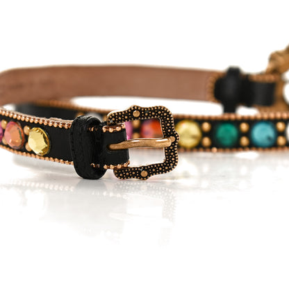 Gucci Calfskin Crystal Embellished Double G Choker Necklace Multicolor 5 of 6