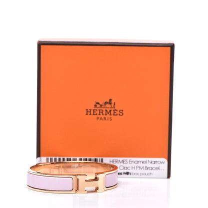 Hermes Enamel Narrow Clic Clac H Bracelet PM Rose Dragee 6 of 6