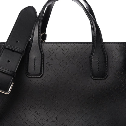 Burberry Calfskin Perforated Medium Banner Tote Black 11 of 13