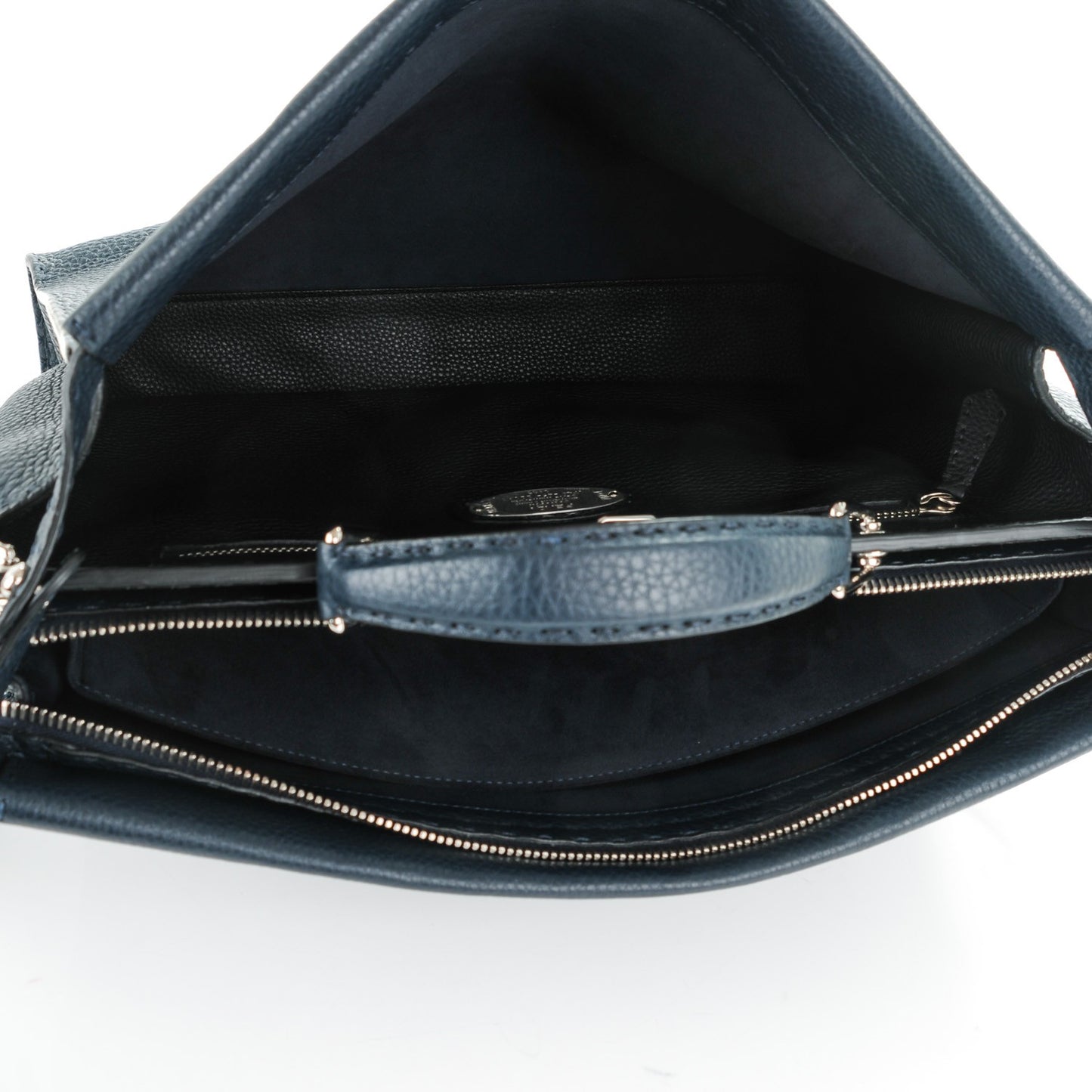 Cuoio Romano Selleria Bi-Color Large Mens Peekaboo Iconic Essential Satchel Lavagna Black