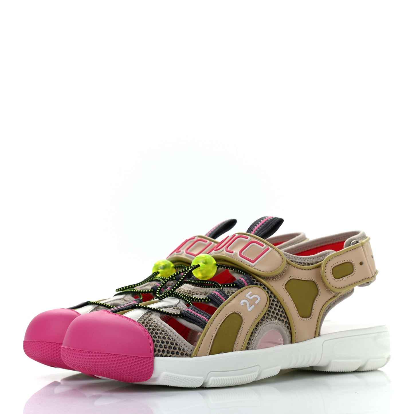 Mesh Fabric Tinsel Sport Sandals 40.5 Loess Sand Box Pink