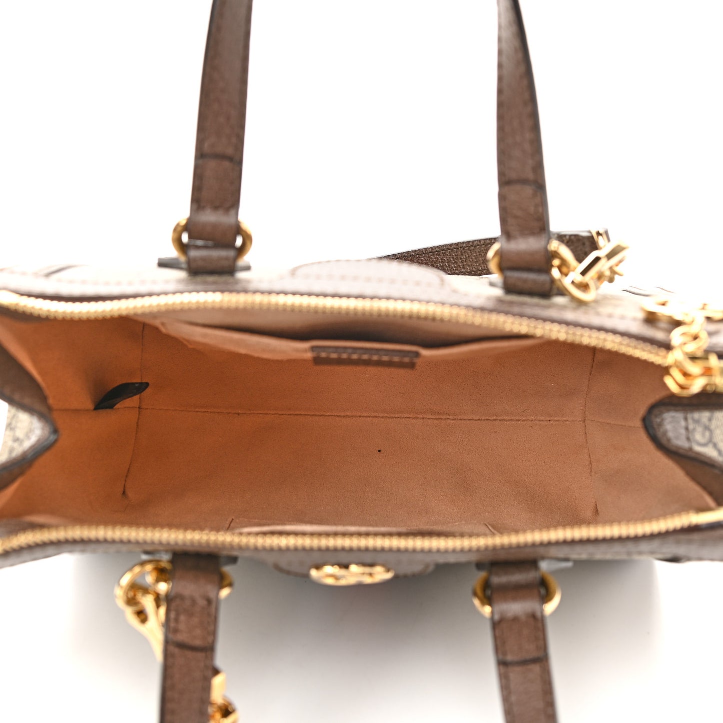 GG Supreme Monogram Small Ophidia Tote Bag Brown