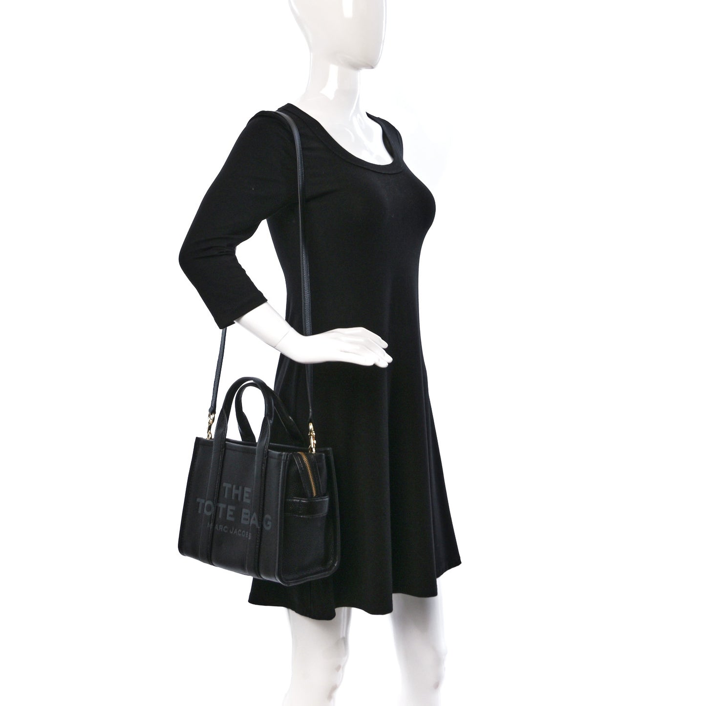 Grained Calfskin Small The Tote Bag Black