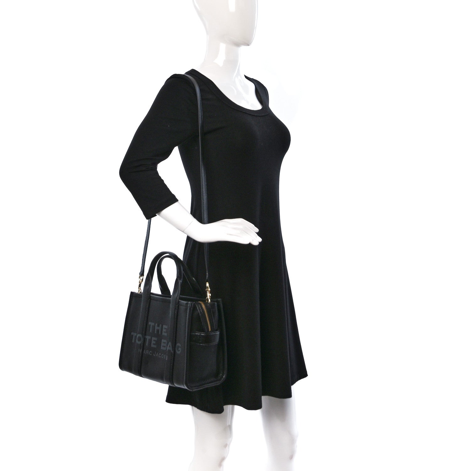 Marc Jacobs Grained Calfskin Small The Tote Bag Black 2 of 10