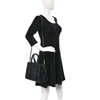 Marc Jacobs Grained Calfskin Small The Tote Bag Black 2 of 10