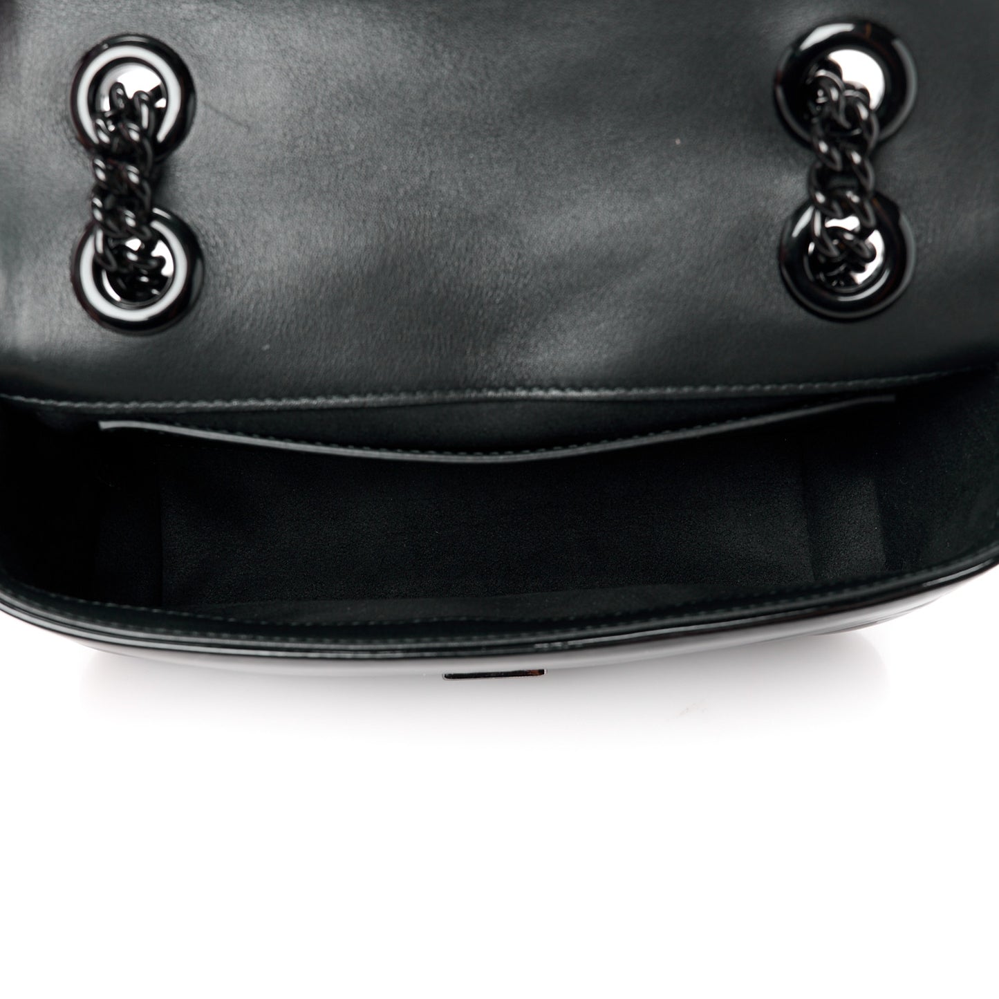 Patent Lambskin Matelasse Monochrome Mini GG Marmont Shoulder Bag Black