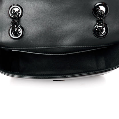Gucci Patent Lambskin Matelasse Monochrome Mini GG Marmont Shoulder Bag Black 5 of 13